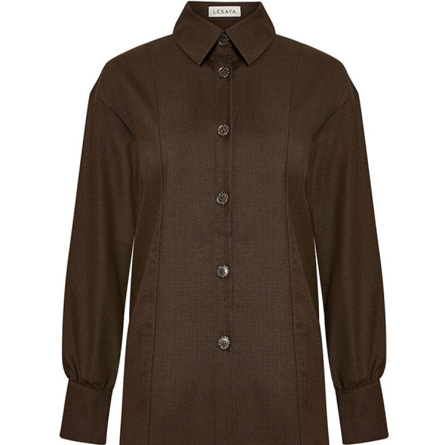 Women LESAYA Tops & Shirts | Virgin Wool Shirt Blouse