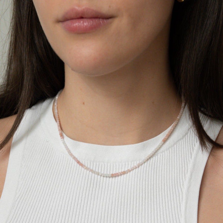 Women LLR Studios Jewelery | Shiny Rose Quartz Stone Chain