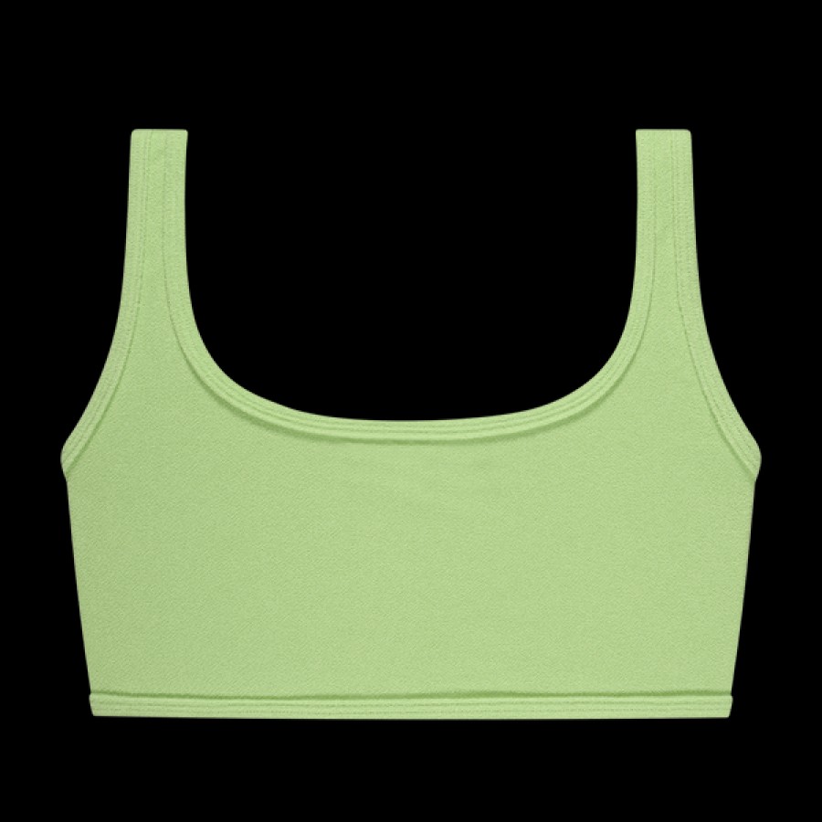 Women Oy surf Beachwear | Lime Green Terry Bikini Top