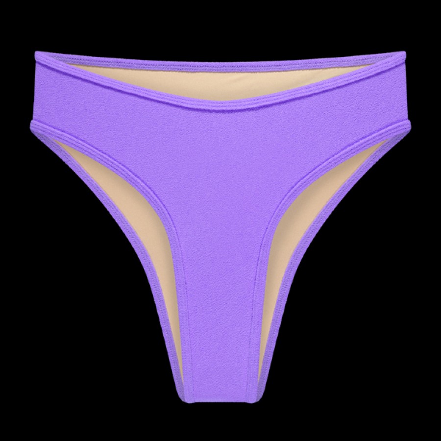 Women Oy surf Beachwear | Purple Terry Bikini Bottom