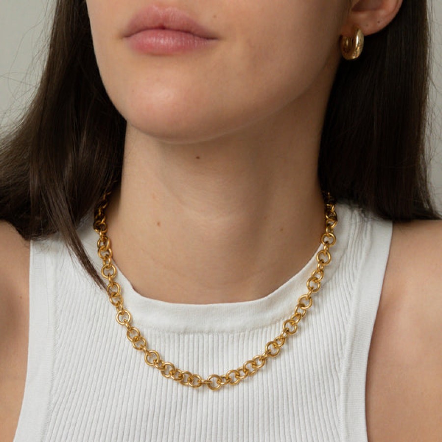 Women LLR Studios Jewelery | Chunky 18K Gold Plated Link Chain