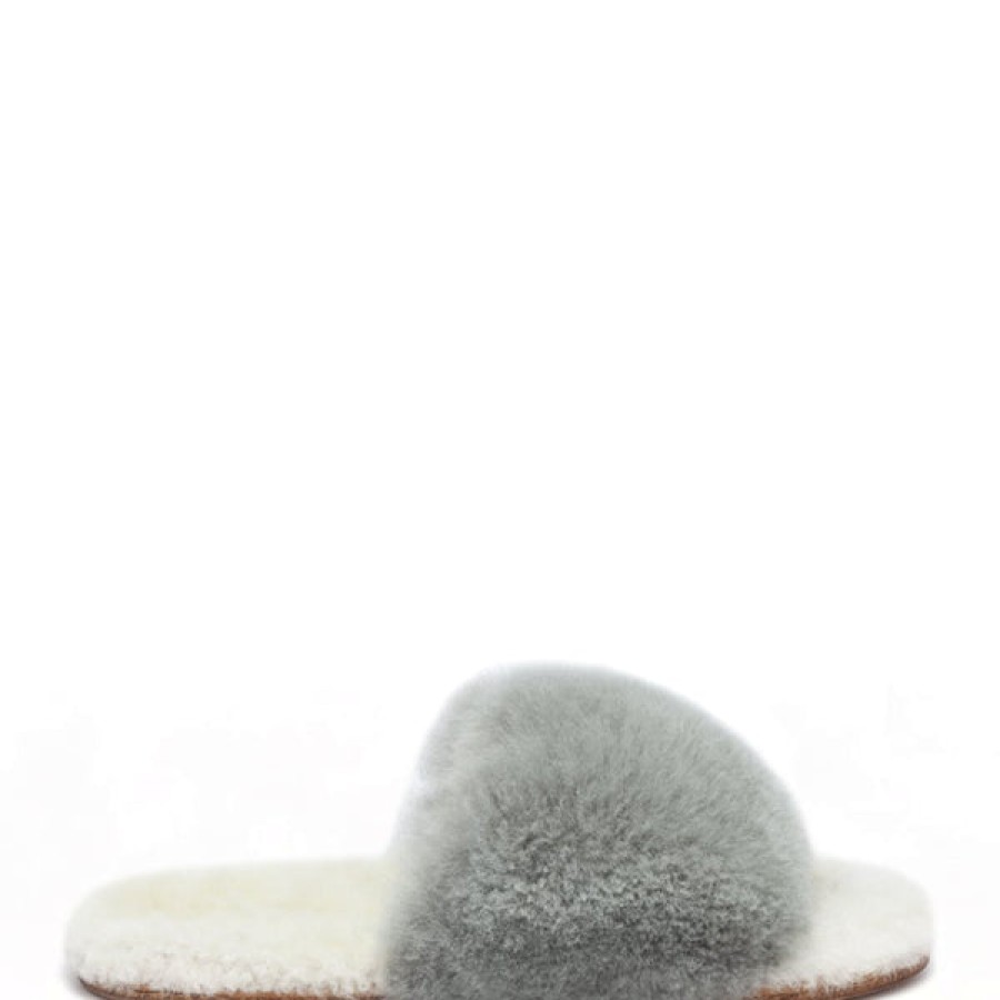 Men Baboosha Paris | Ethically And Cruelty Free Alpaca Slider In Grey/White