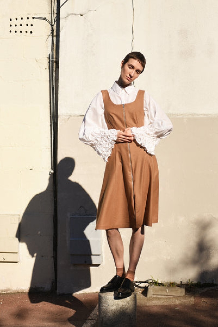 Women MAY BERNARDI ATELIER Tops & Shirts | White Blouse With Smock Details