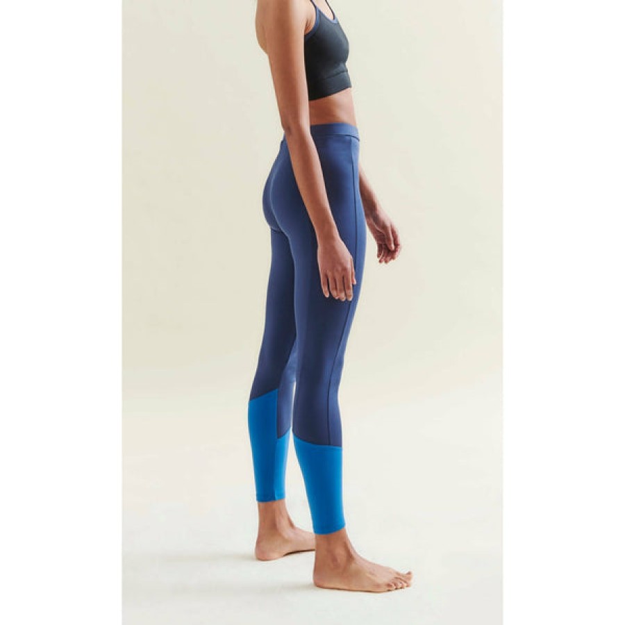 Women Wellicious Gymwear | Yoga Leggings With Blue Color Blocking