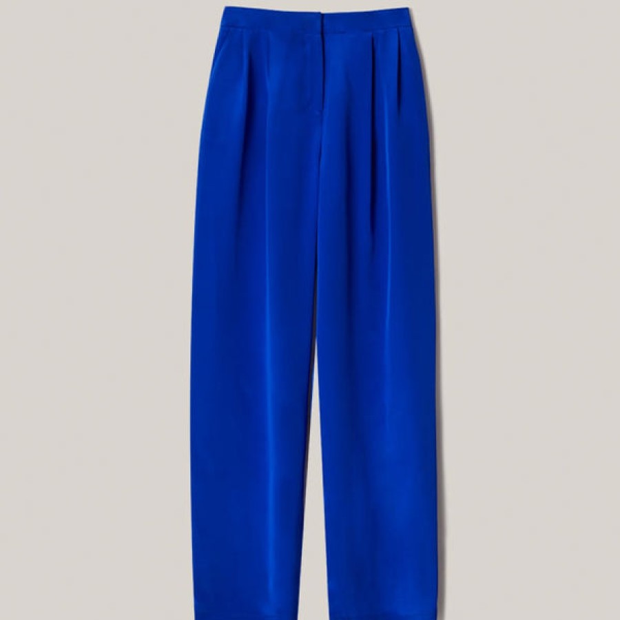 Women MALAIKARAISS Jeans & Trousers | Wide Silk Trouser