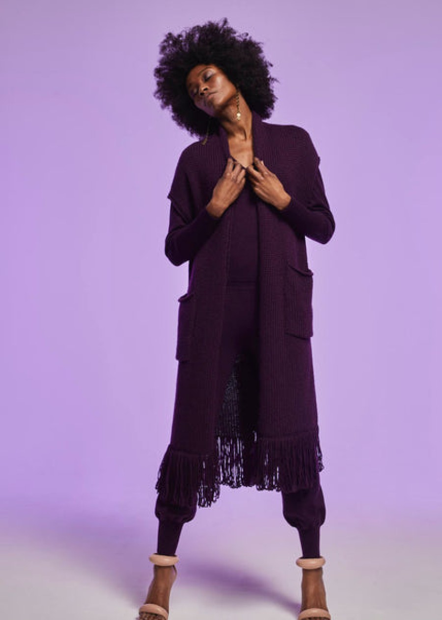 Women Antonia Zander Knitwear & Cashmere | Fringed Cashmere Cardigan