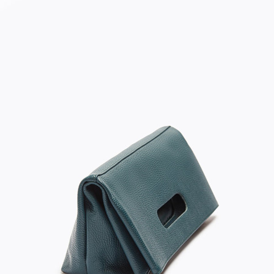 Women AMAATA Bags | Green Leather Clutch