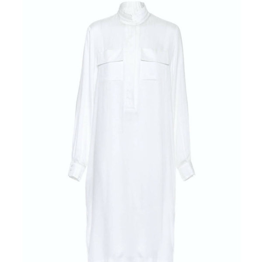 Women Helene Galwas Dresses | White Midi Shirt Dress