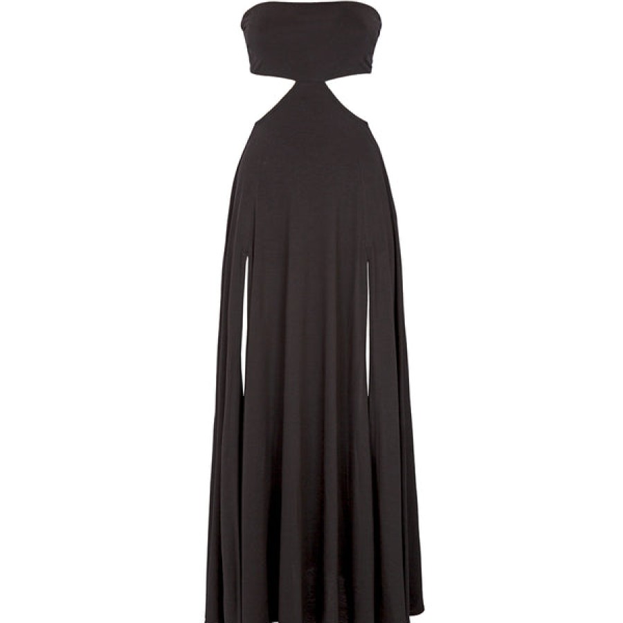 Women Helene Galwas Dresses | Black Maxi Bandeau Dress